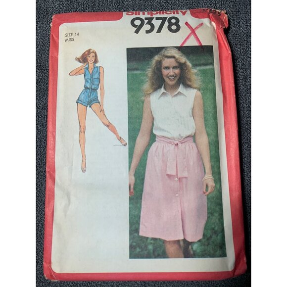 Simplicity Misses Skirt Playsuit Sewing Pattern sz 14 9378 - uncut - Picture 1 of 4